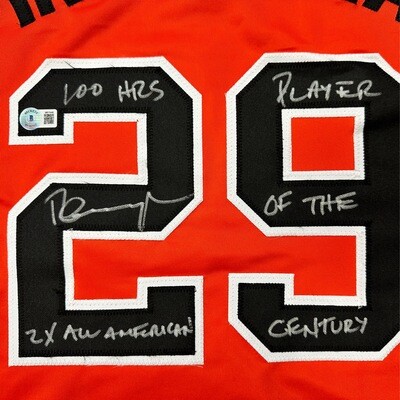 Pete Inky Orange Oklahoma State 2x All American No stat Autographed Jersey JSA