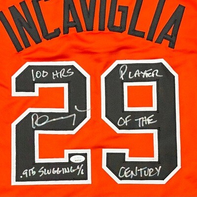 Pete Incaviglia Orange .915% Oklahoma State Autographed Jersey Inscribed with