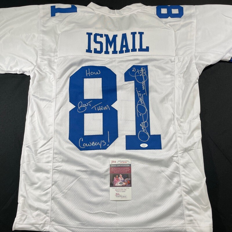 Rocket Ismail Dallas Cowboys White Full Signature Signed Jersey JSA COA