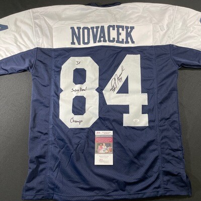 Jay Novacek Dallas Cowboys Throwback Wearable Autographed Jersey w/inscriptions