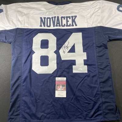 Jay Novacek Dallas Cowboys Throwback Wearable Autographed Jersey Size XXXL JSA Authenticated