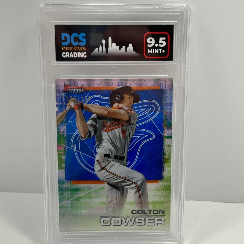 2021 Bowman’s Best Colton Cowser #32Blue Refractor /150 DCS 9.5
