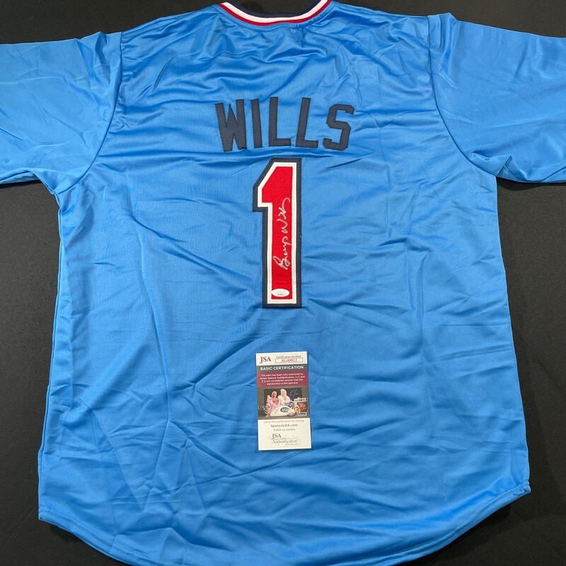 Bump Wills Texas Rangers Alternate Light Blue Signed Jersey w / JSA COA