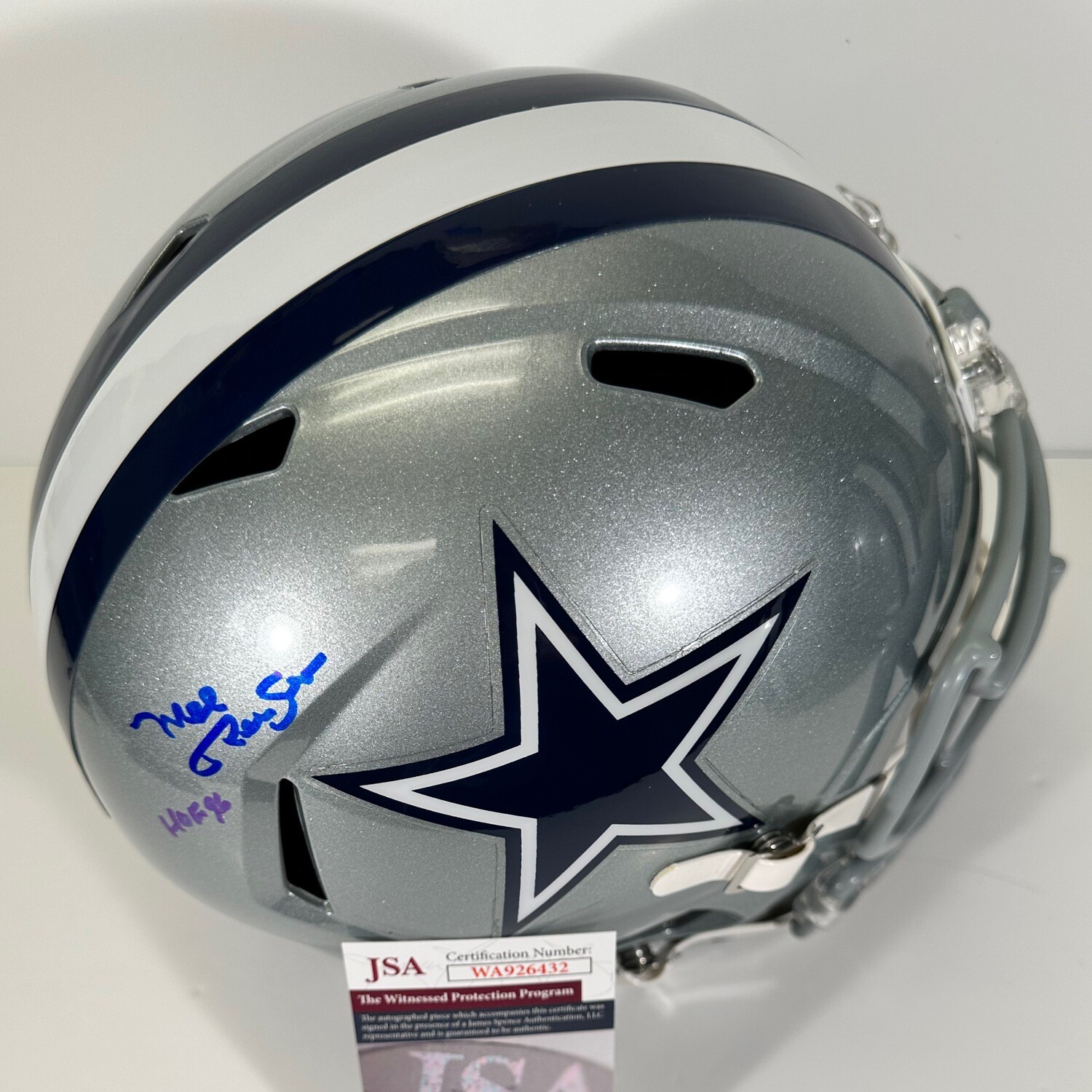 Mel Renfro Replica Full Size Autographed Helmet Inscribed “HOF 95” JSA Authenticated