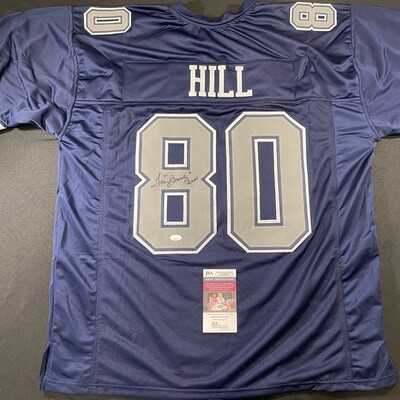 Tony Hill Dallas Cowboys Blue Wearable Autographed Jersey Size XXXL JSA Authenticated