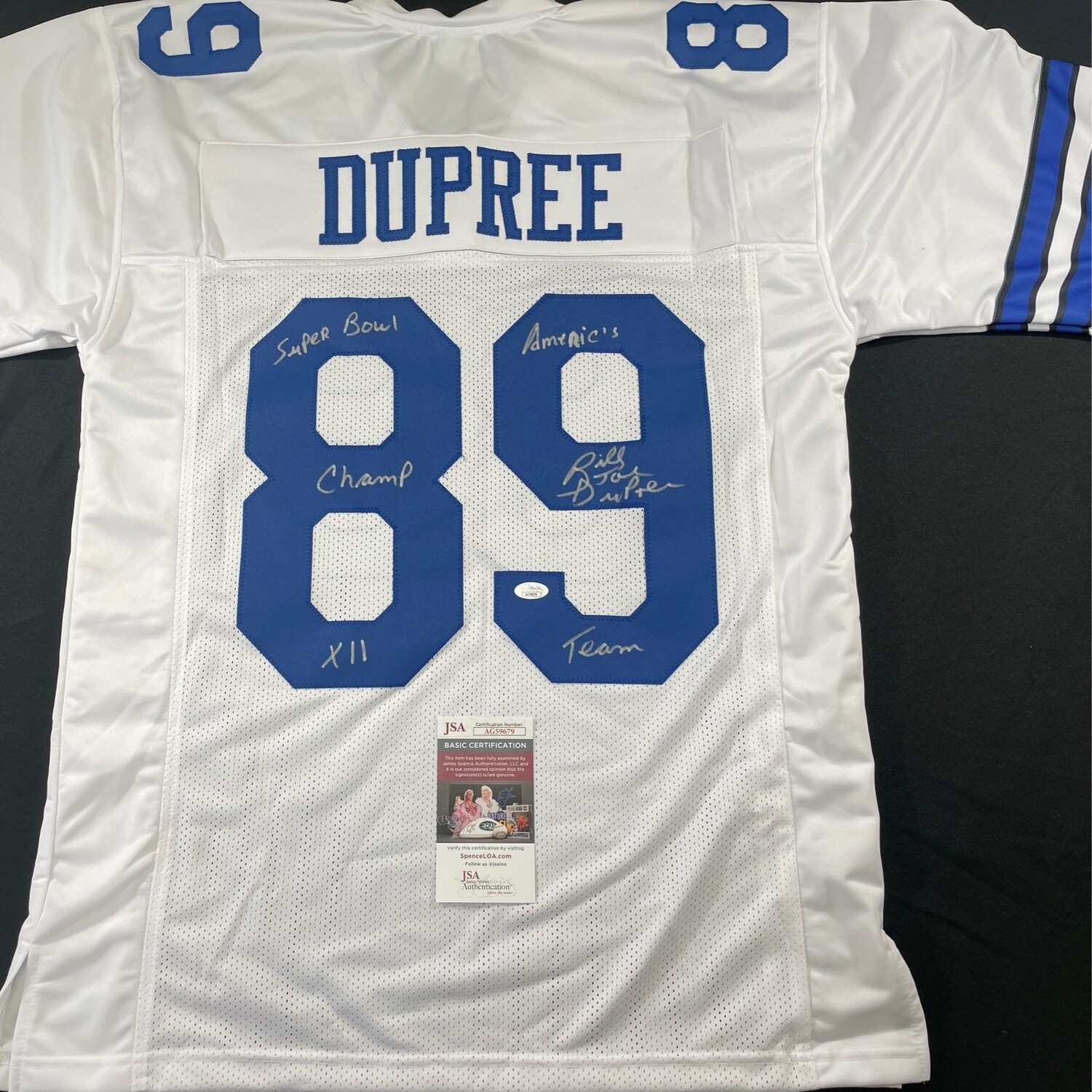 Billy Joe Dupree White Dallas Cowboys W/ Super Bowl 12 and America’s Team JSA Authenticated Autographed Jersey