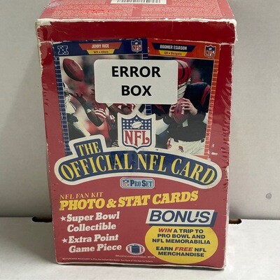 1989 Pro Set NFL Fan Kit Hobby Box Seald (Error Box)