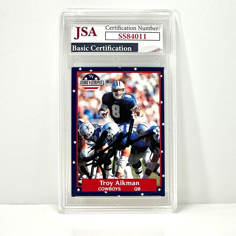1991 Stars n Stripes Troy Aikman #69 HOF Autographed JSA Certified