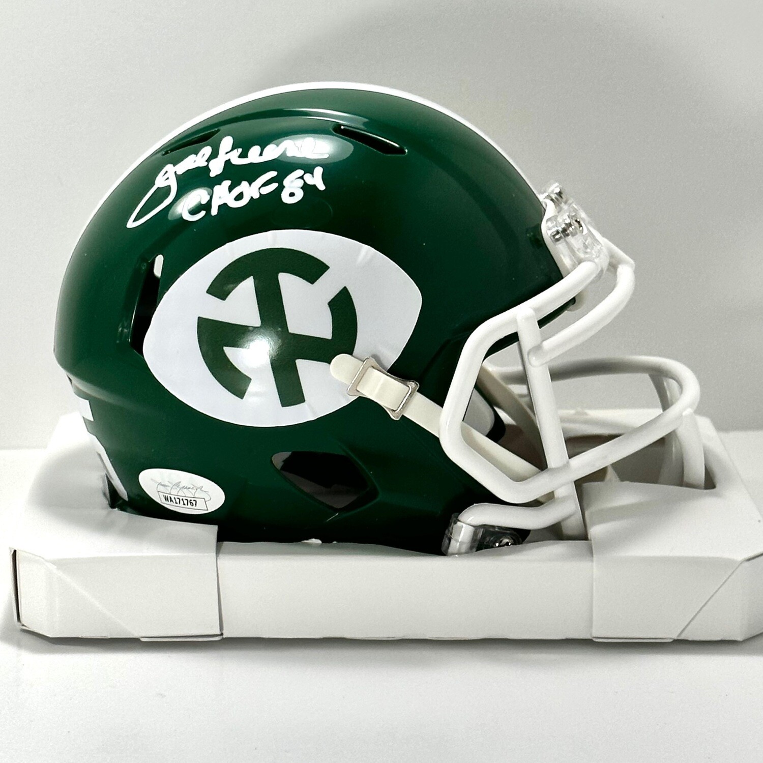 Joe Greene UNT Green Autographed Mini Helmet JSA Authenticated