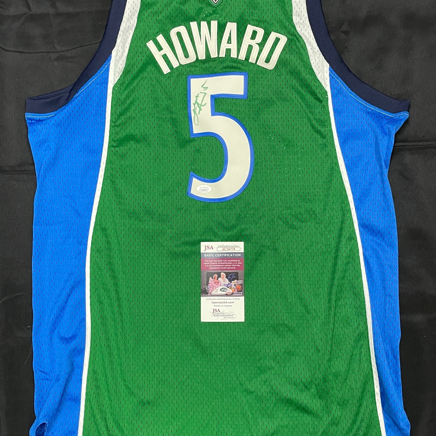 Josh Howard Green Dallas Mavericks JSA Authenticated Autographed Jersey