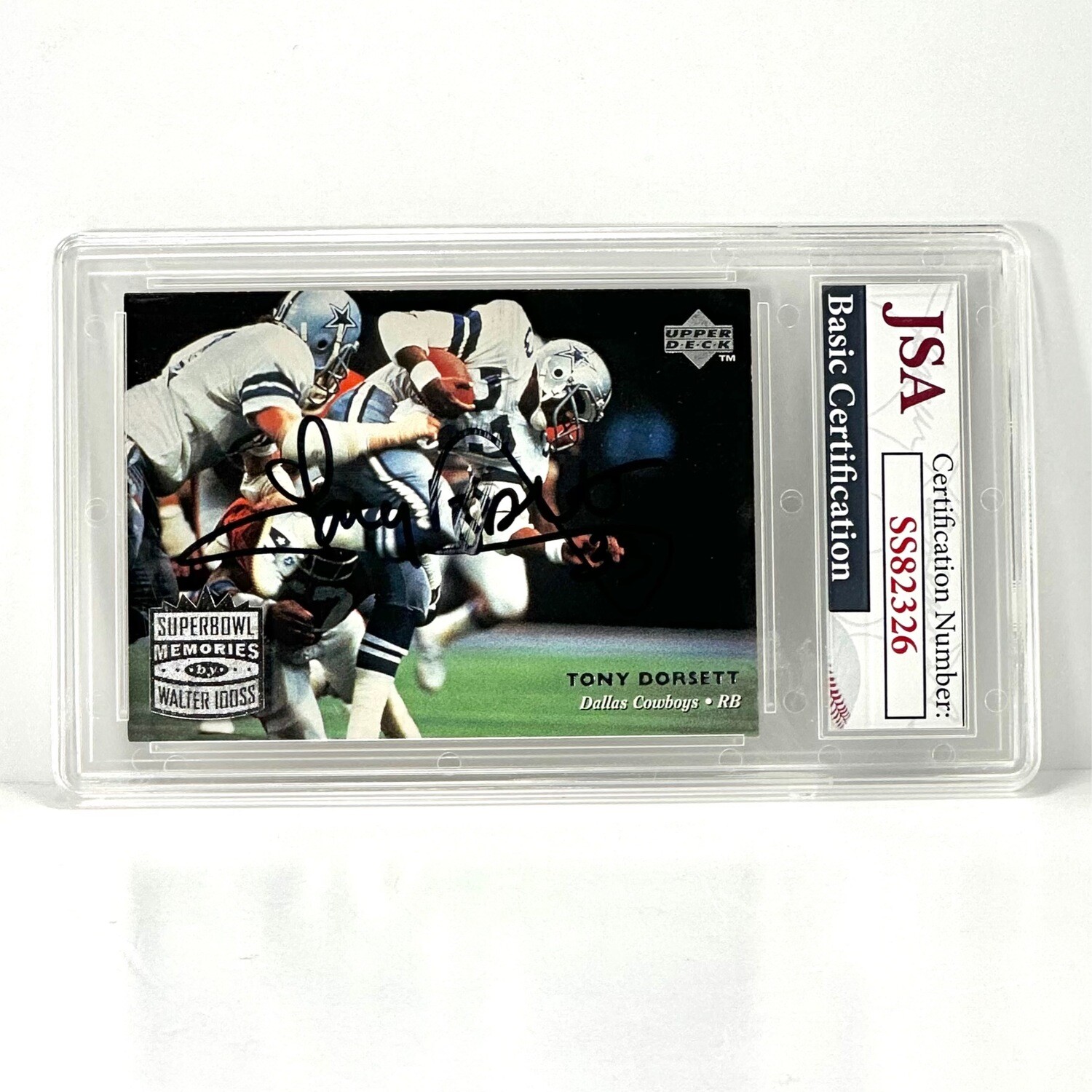 1997 Upper Deck NFL Legends Tony Dorsett Card #195 Autograph JSA Authenticated
