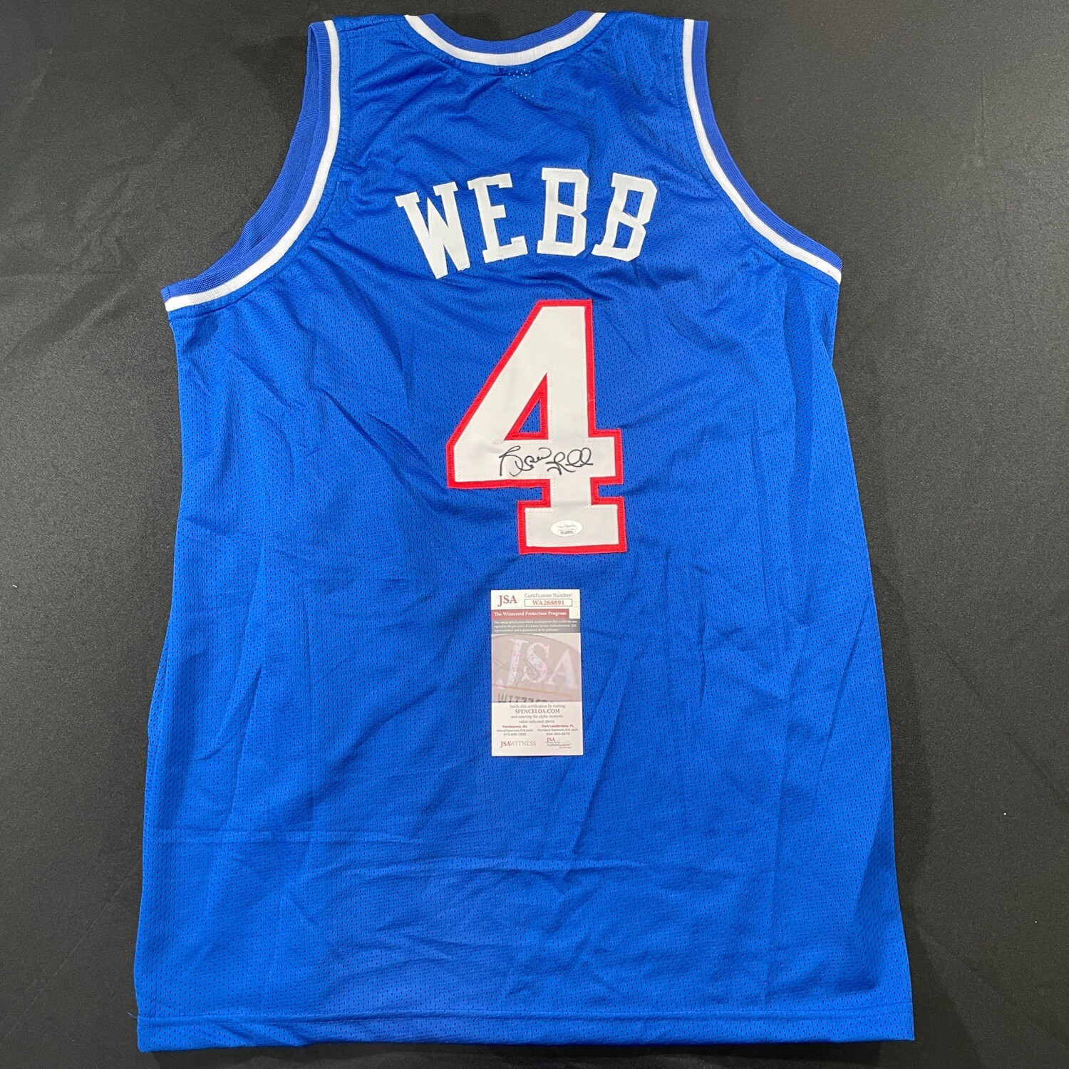 Spud Webb Throwback Sacramento Kings Autographed Jersey JSA Authenticated