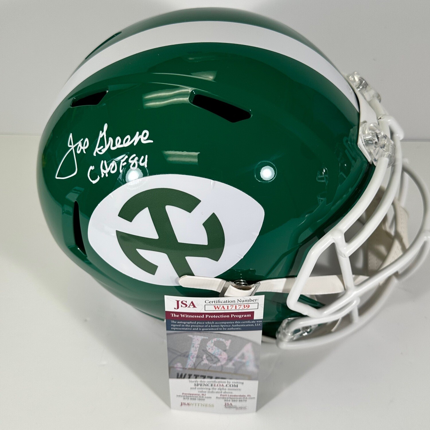 Joe Greene Green University of North Texas Autographed Full Size Replica Helmet