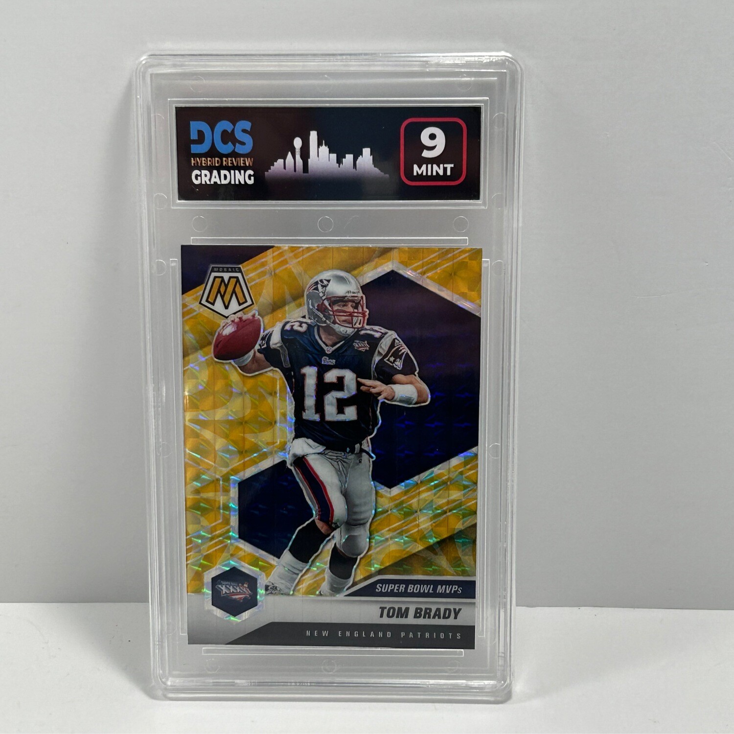 2021 Mosaic #281 Tom Brady Yellow Reactive Mosaic DCS 9