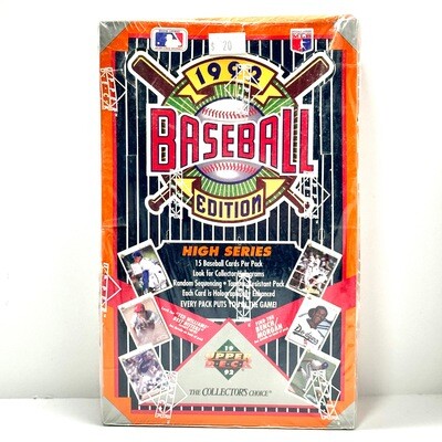 1992 Edition Upper Deck Baseball Cards Factory High Series Sealed Box