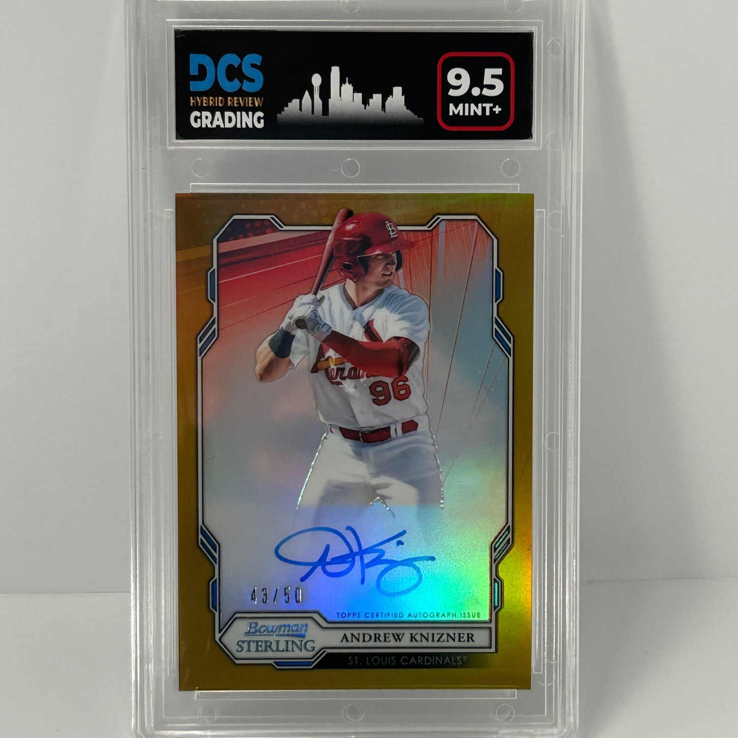 2019 Bowman Sterling Gold Refractor Auto Andrew Knizner DCS 9.5