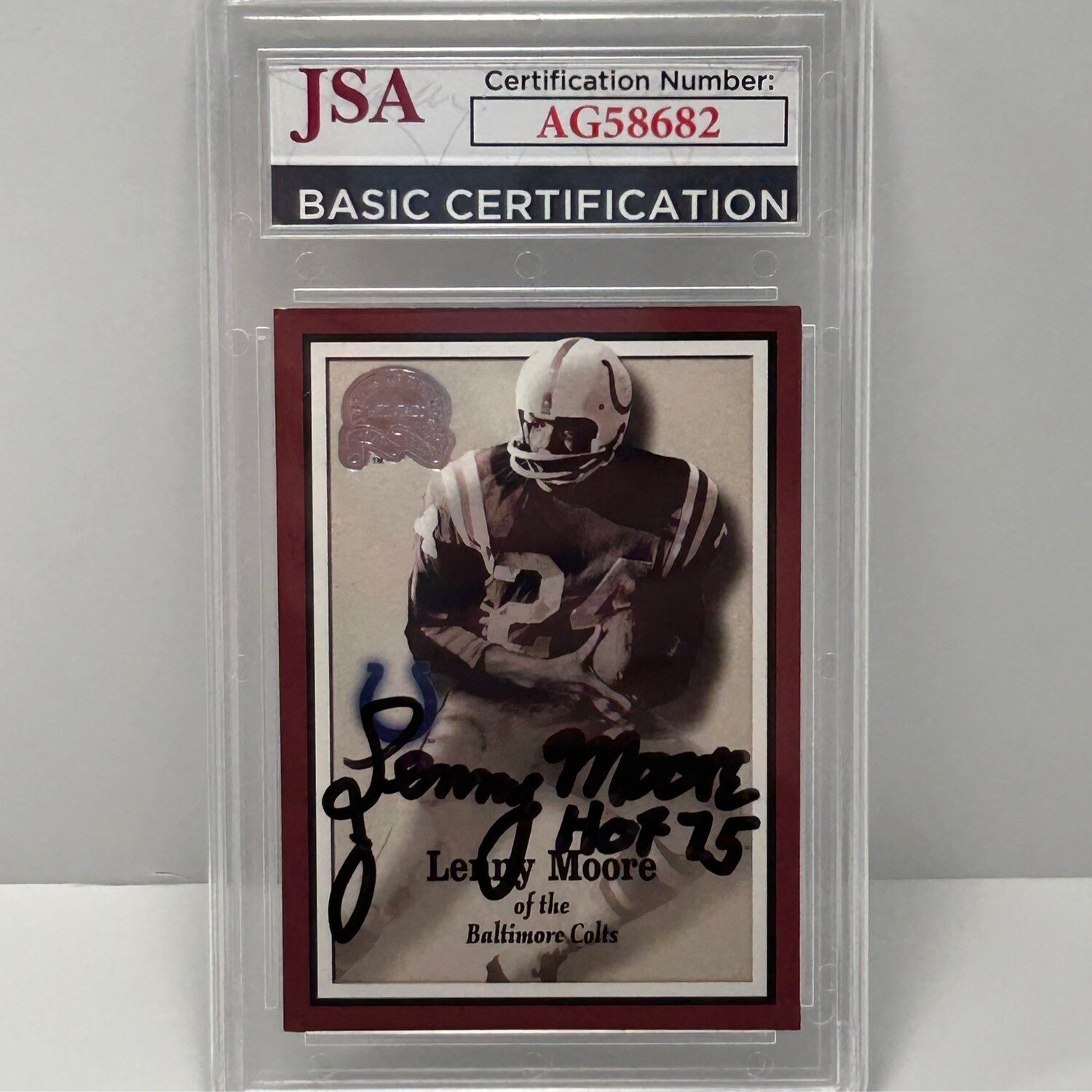 2000 Fleer Lenny Moore #25 Signed JSA Certified