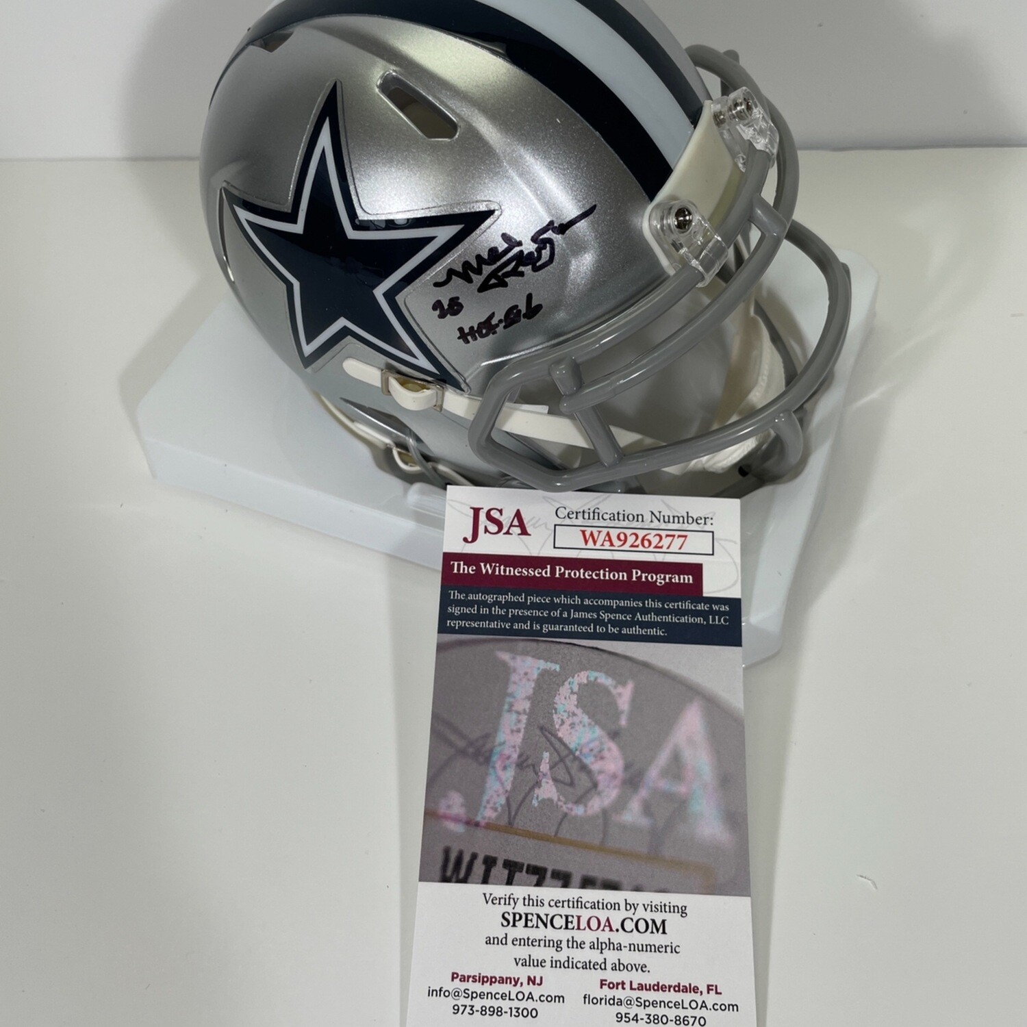 MEL RENFRO DALLAS COWBOYS SIGNED MINI RIDDELL HELMET w/HOF 96 JSA COA PROOF