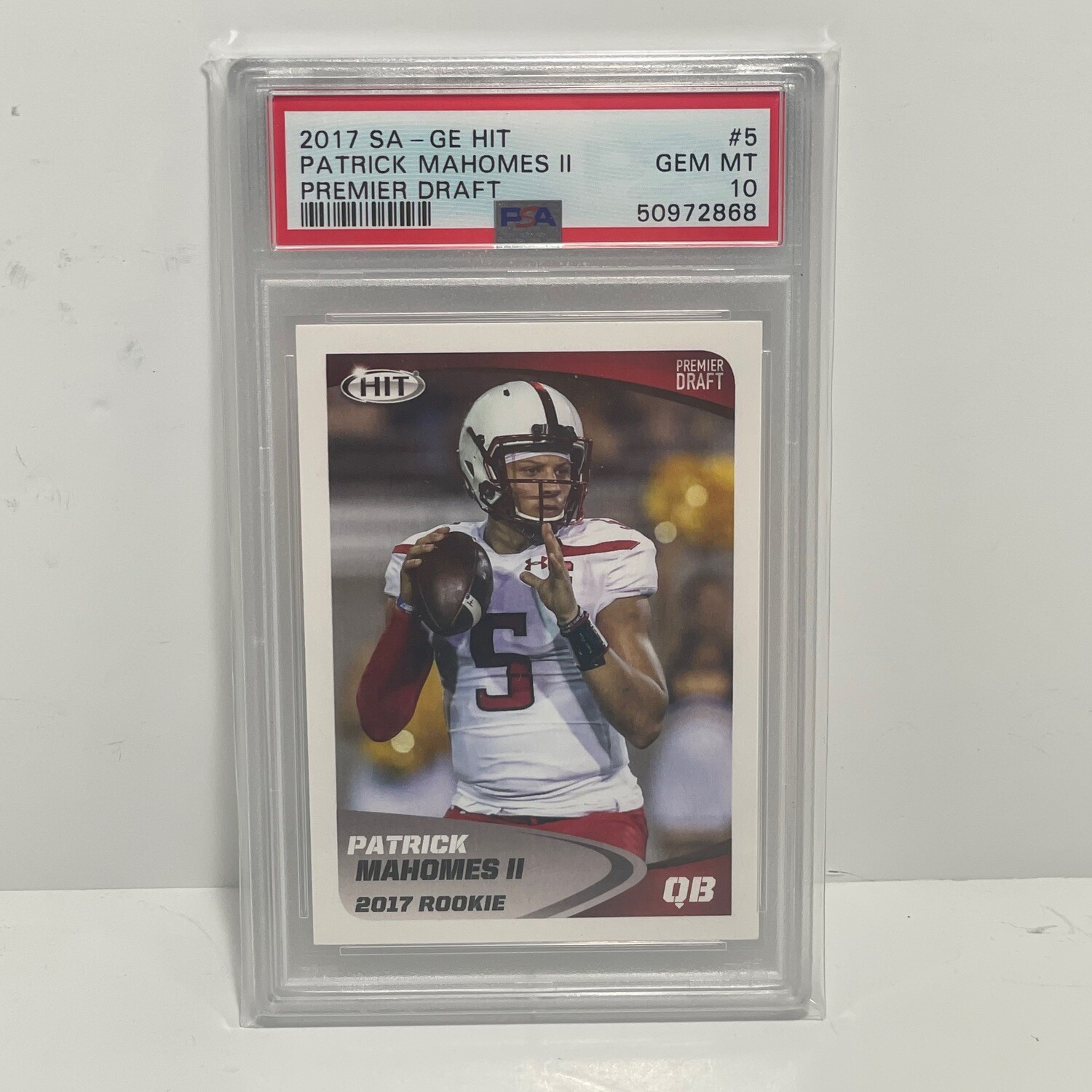 2017 Sage Hit # 5 Patrick Mahomes Premier Draft PSA 10