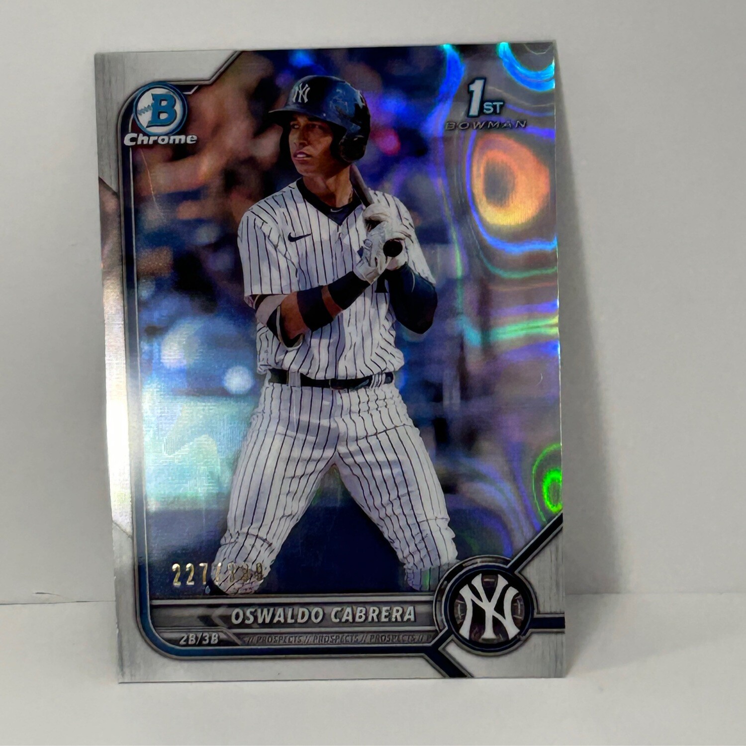 2022 Bowman Chrome Oswaldo Cabrera 1st RayWave Refractor /399 Yankees