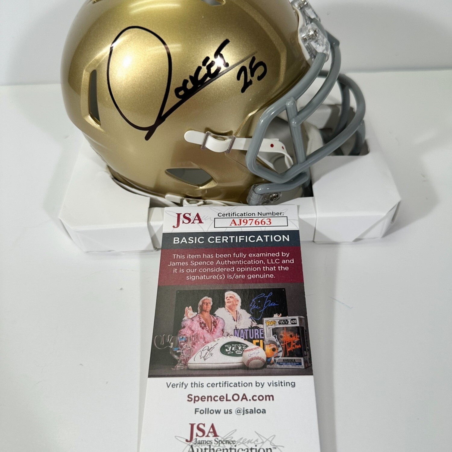 Rocket Ismail Notre Dame Autographed Mini Helmet(Black Ink) JSA Authenticated