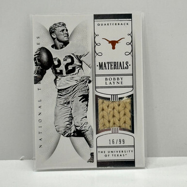 2015 Panini National Treasures Collegiate Materials #/99 Bobby Layne #32 HOF
