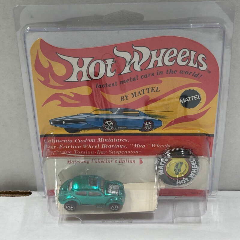 Hot Wheels Redline USA Green Custom Volkswagen on Blister Pack