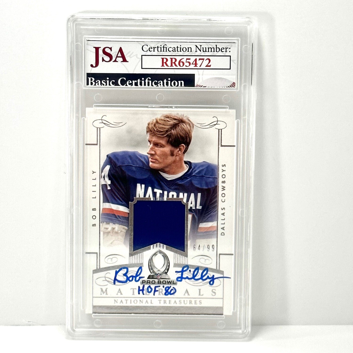 2014 National Treasures Autograph Jersey Cowboys Bob Lilly #d/99 JSA Certified