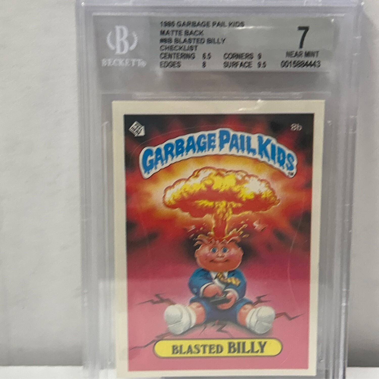 1985 Garbage Pail Kids #9B Blasted Billy Beckett 7