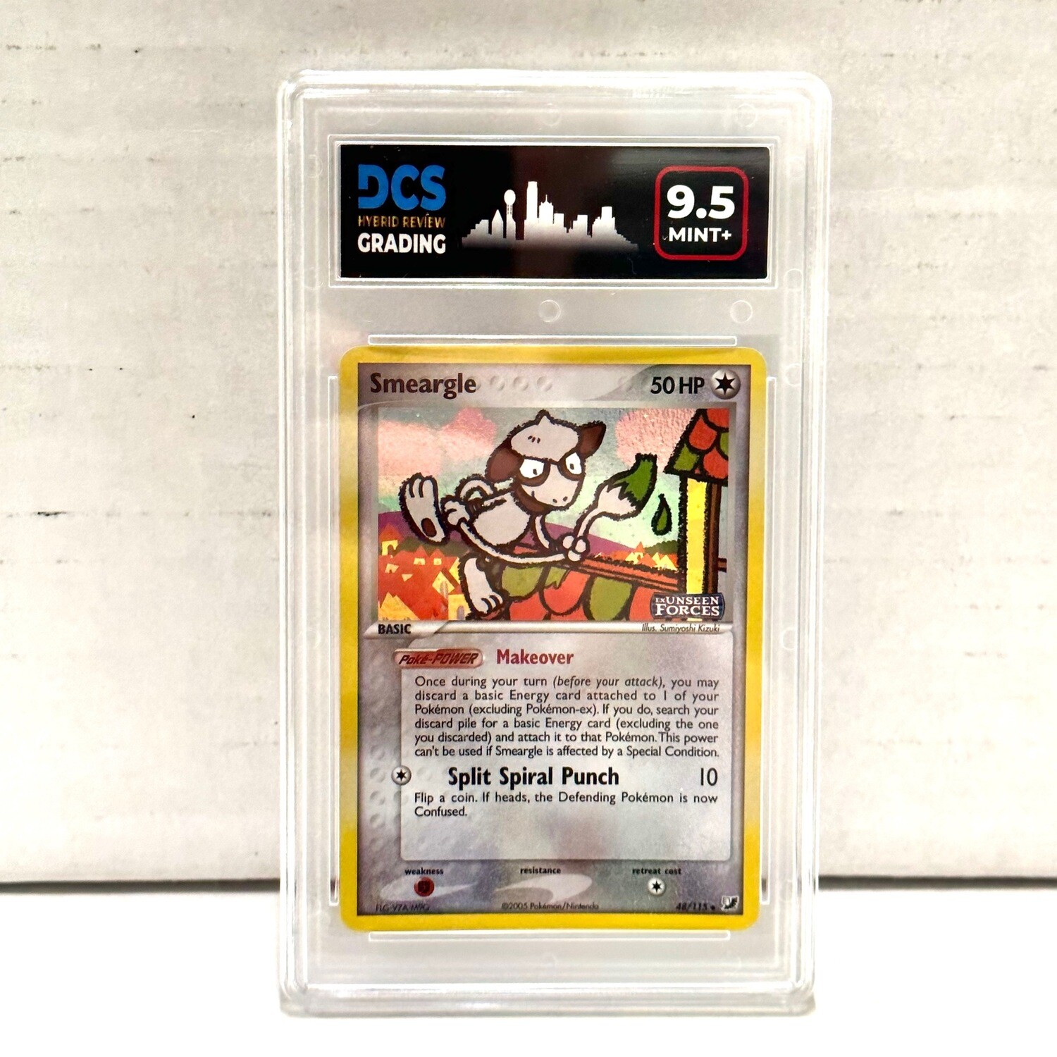 2005 Pokémon Card Smeargle EX Unseen Forces  48/115 - Stamped | Holo DCS 9.5