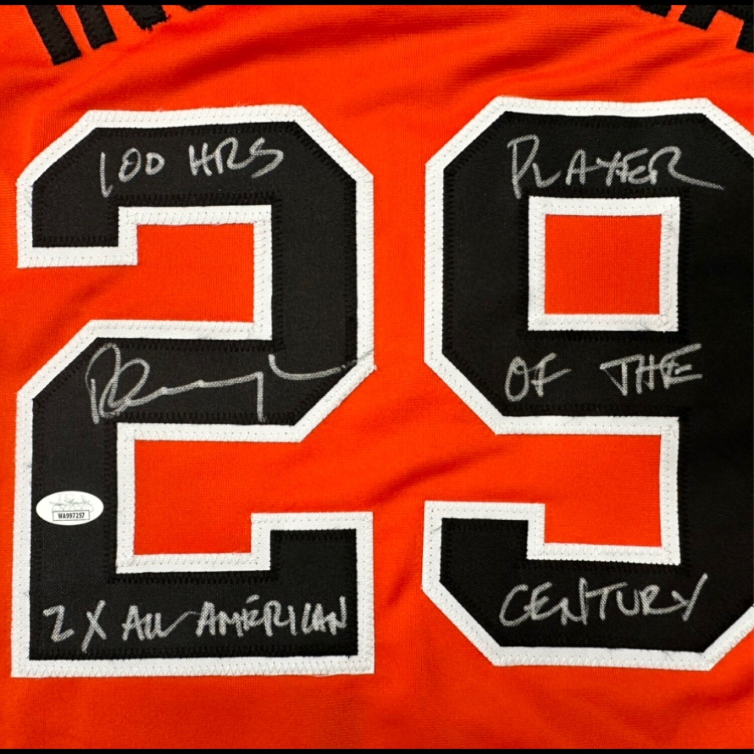 Pete Incaviglia Orange 2X All American  No Stats Oklahoma State Autographed Jersey Inscribed with  JSA Authentication