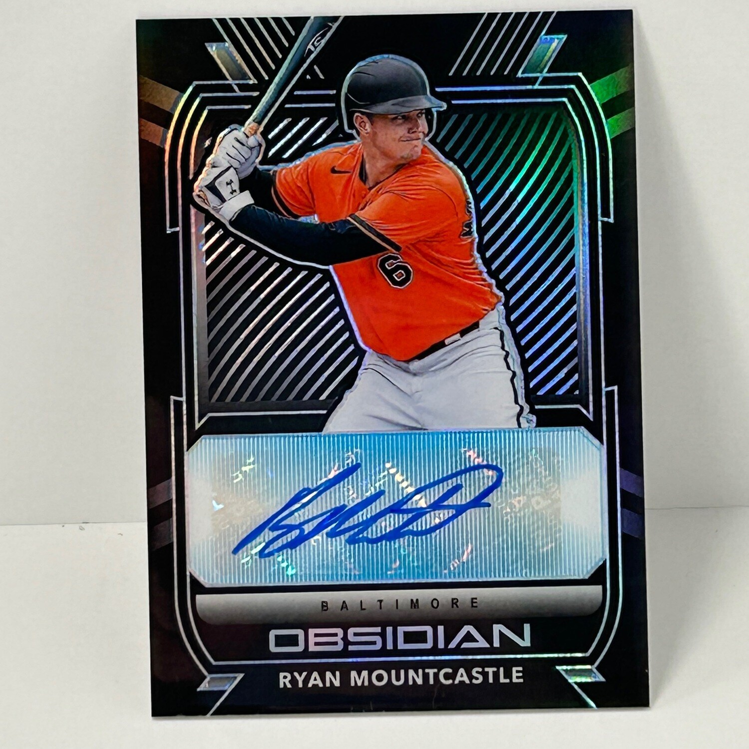 2021 Panini Obsidian O-RM Ryan Mountcastle Blue Autograph Card
