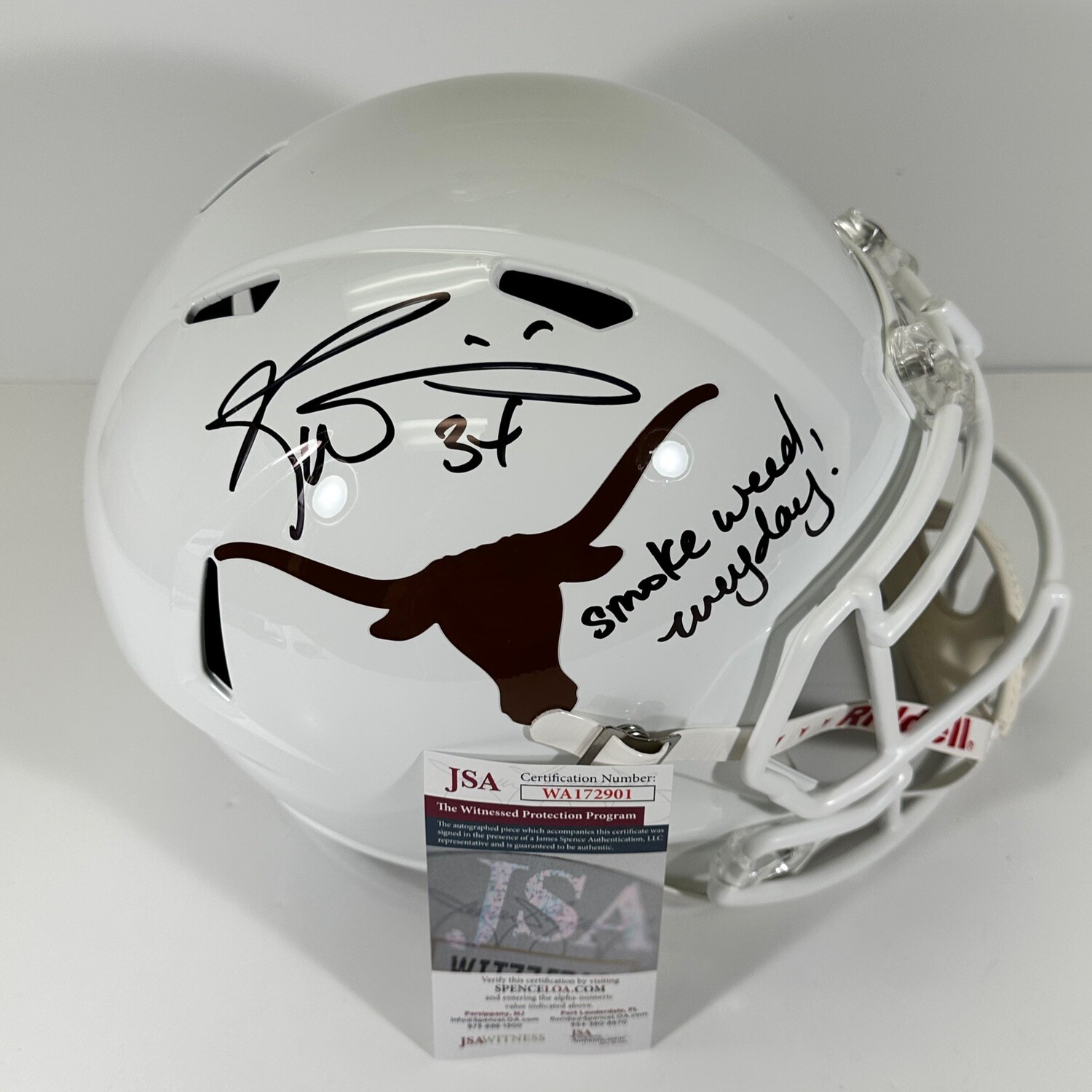 Ricky Williams Texas Longhorns Autographed Full Size Replica Helmet Inscribed “Smoke Weed Everyday” JSA Authenticated