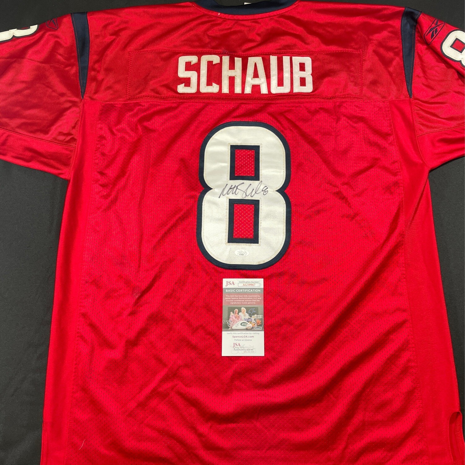 Matt Schaub Red Houston Texans JSA Authenticated Autographed Jersey