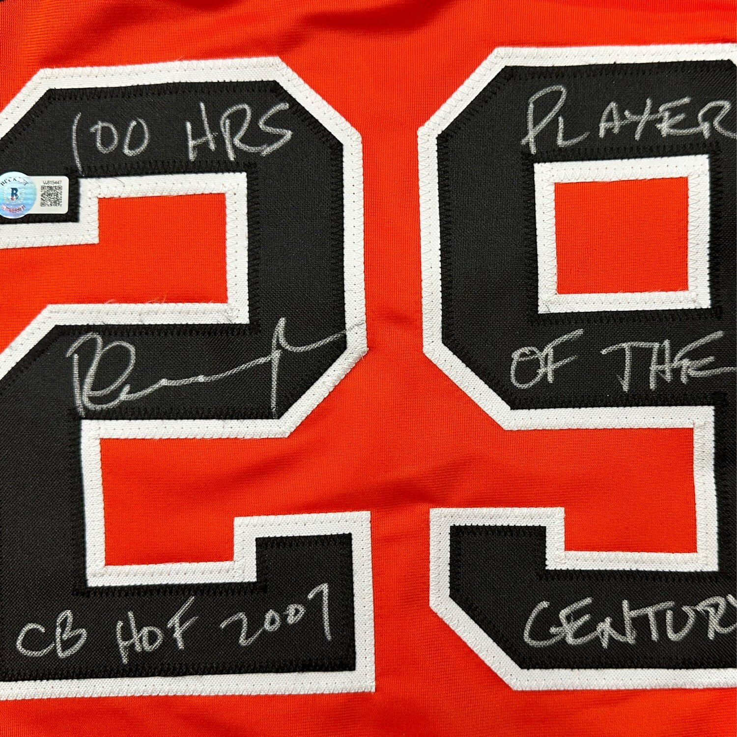Pete Inky Orange Oklahoma State CB HOF 2007  No stat Autographed Jersey JSA and