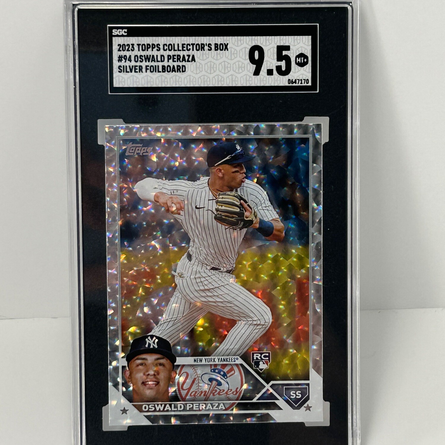 2023 Topps Series 1 Super Box Oswald Peraza RC #94 Silver Foilboard SGC 9.5