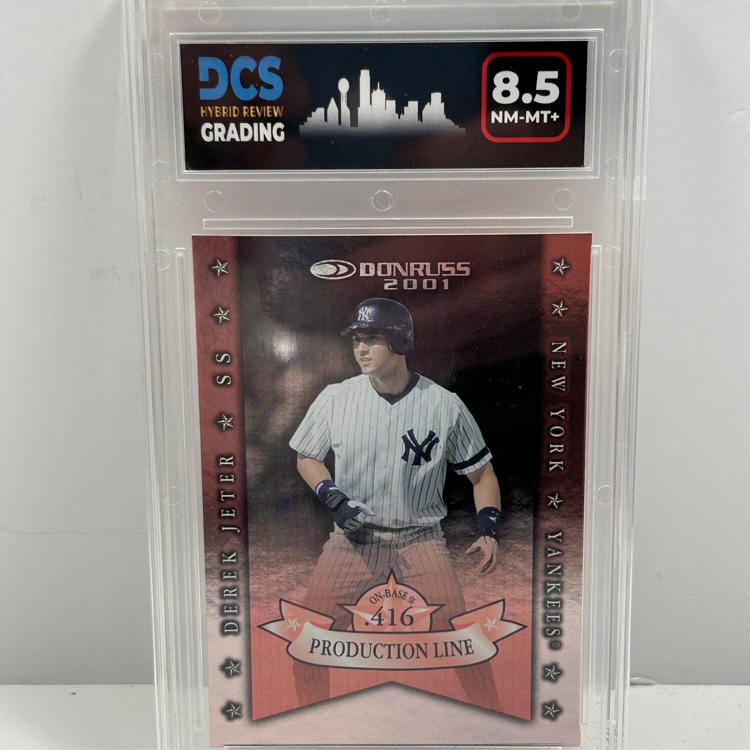 2001 Donruss Derek Jeter Production Line  #d/416 DCS 8.5