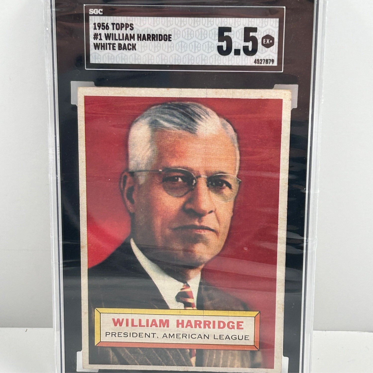 1956 Topps #1 William Harridge SGC 5.5