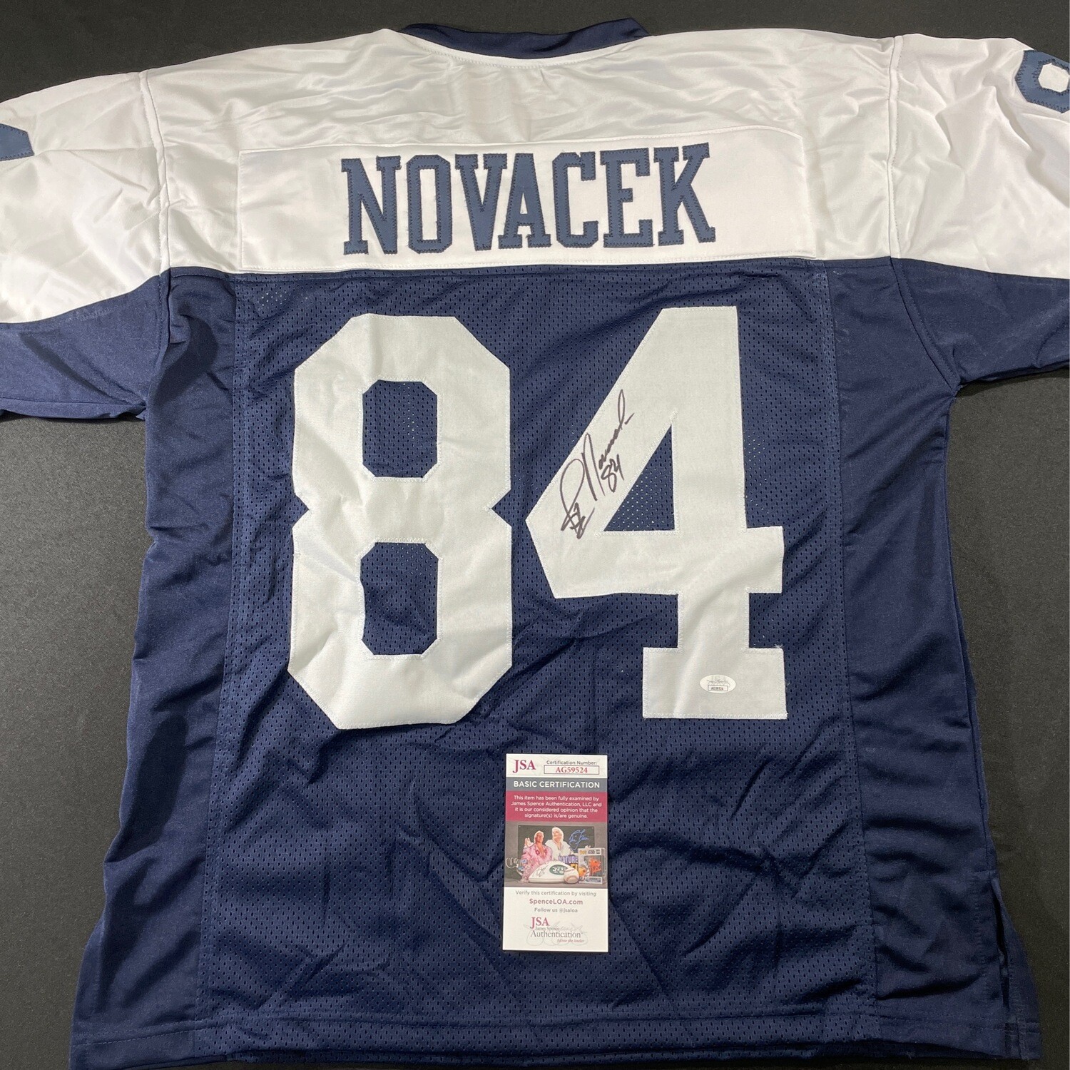 Jay Novacek Dallas Cowboys Throwback Wearable Autographed Jersey Size L JSA Authenticated