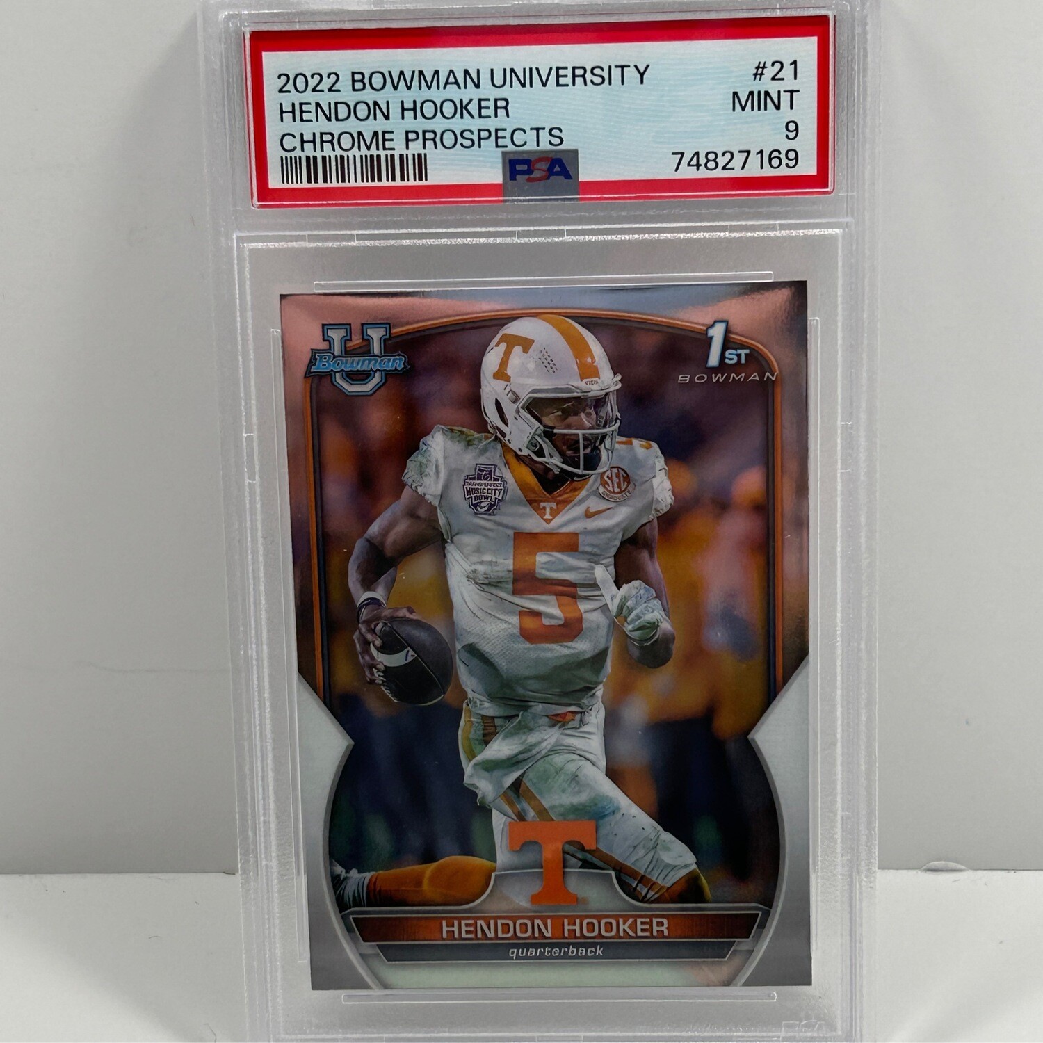 2022 Bowman University Hendon Hooker #21  Chrome Prospects PSA 9