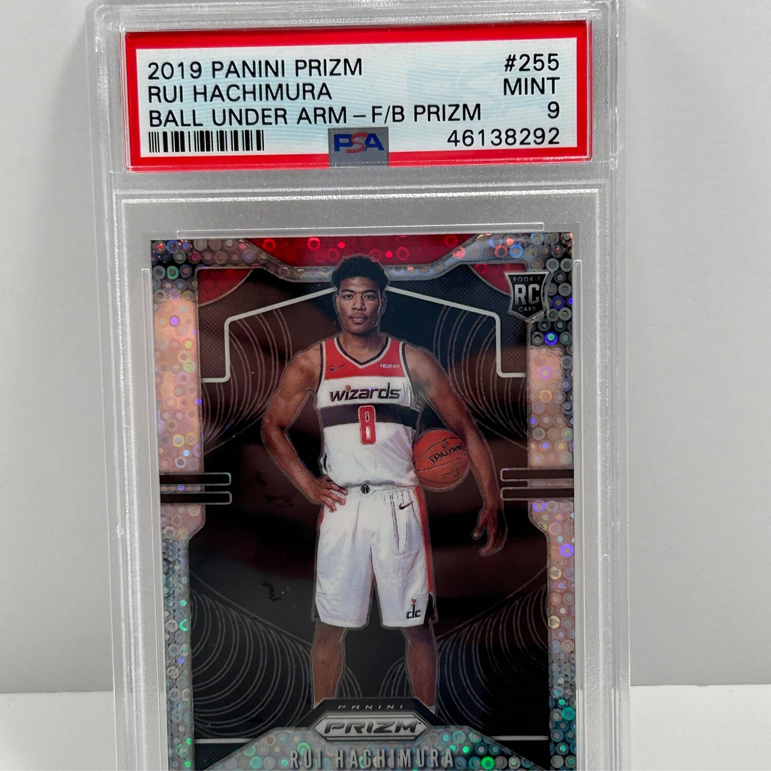 2019 Panini Prizm Rui Hachimura Ball Under Arm PSA9