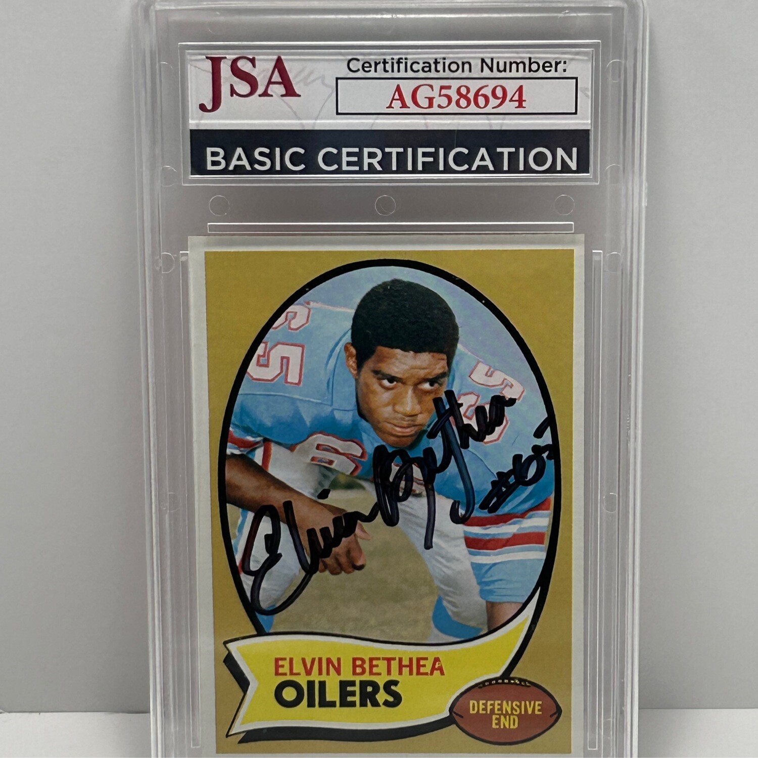 1970 Topps Football #43 Elvin Bethea  Signed JSA Certified