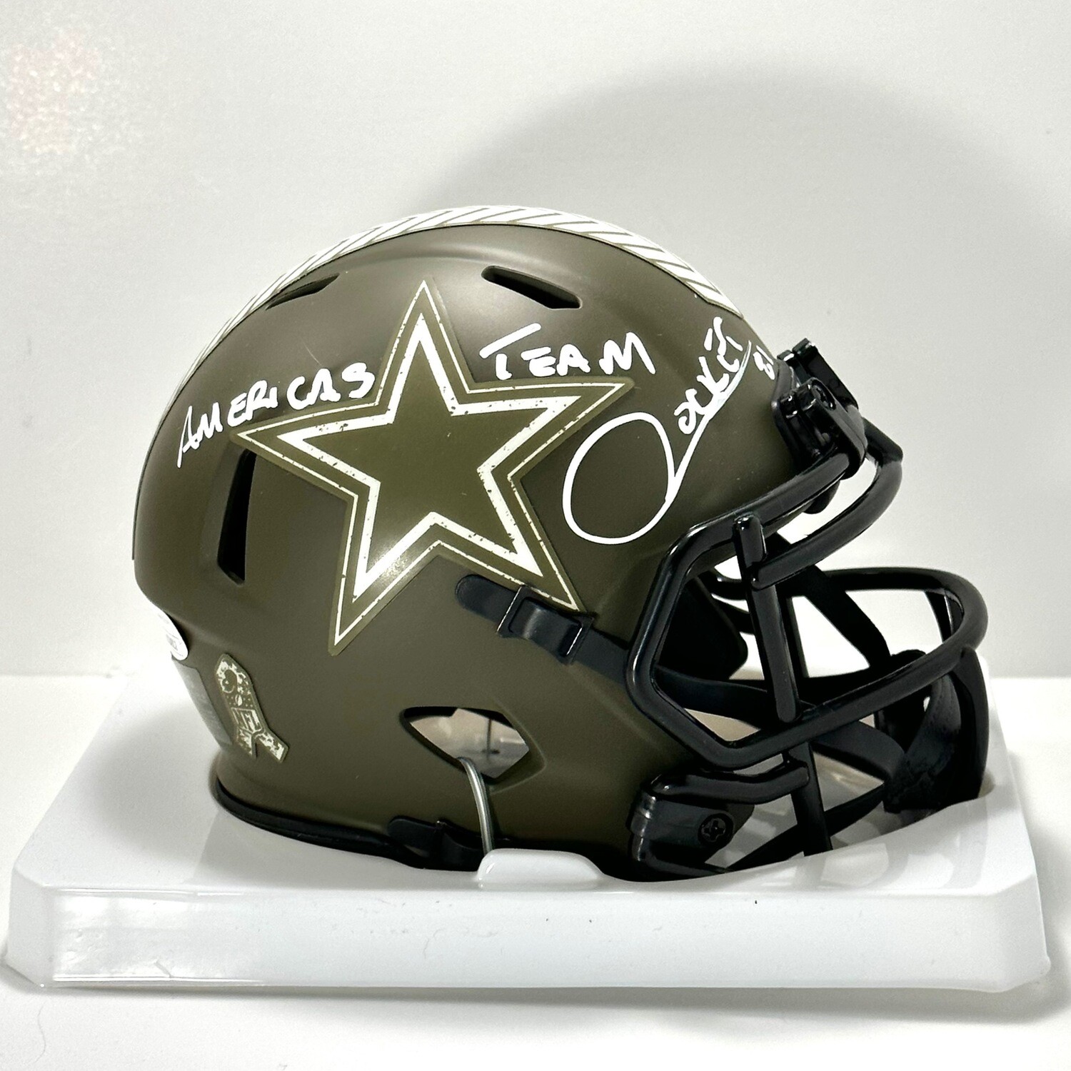 Rockett Ismail Salute To Service Autographed Mini Helmet Inscribed “America’s Team” JSA Authenticated