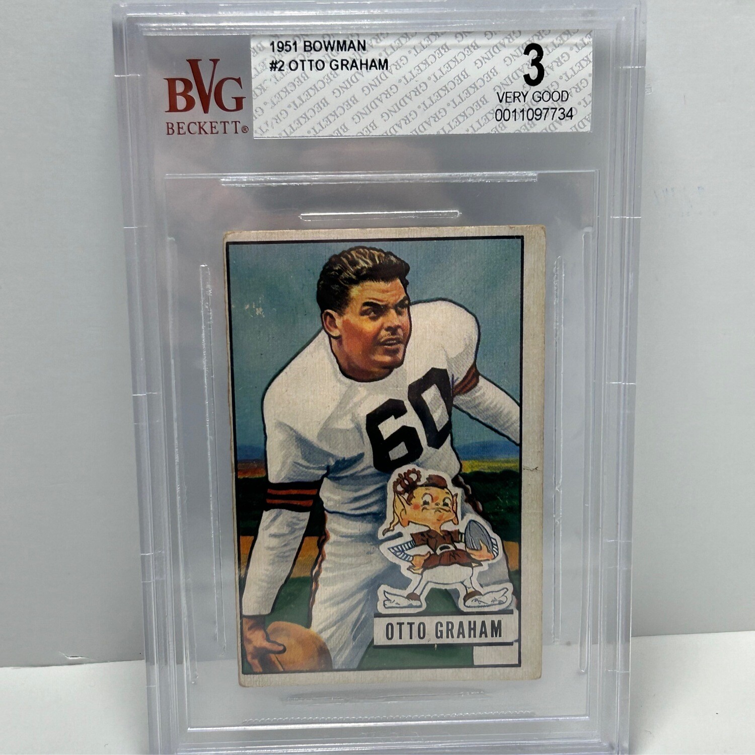 1951 Bowman #2 Otto Graham Beckett Vintage  Grading 3