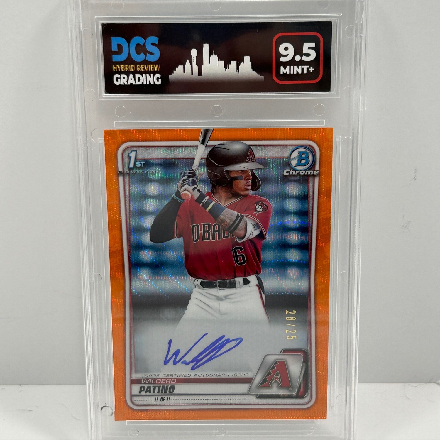 2020 Bowman Chrome 1st Wildred Patino #CPA-WP Orange Wave Auto /25 DCS9.5