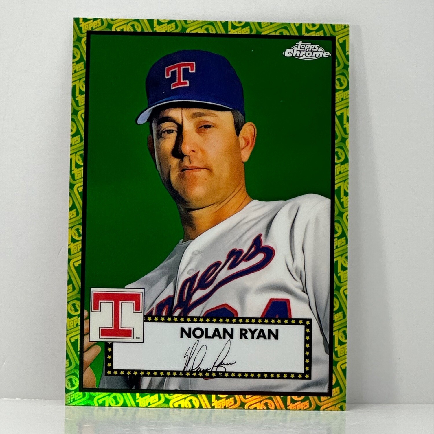 2021 Topps Chrome Nolan Ryan Green Yellow Refractor Card SP #d/99