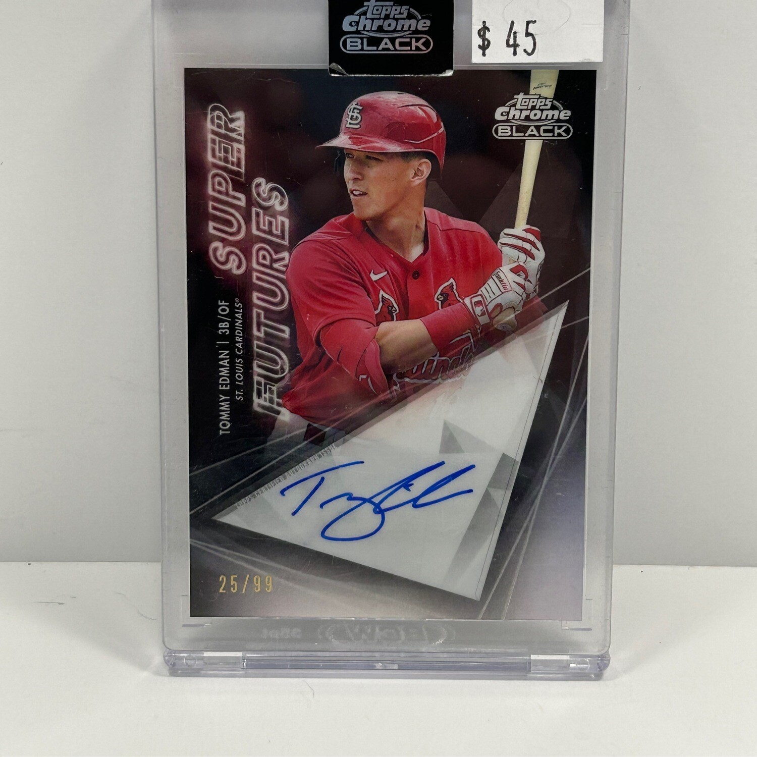 2020 Topps Chrome Black #SFA-TE Tommy Edman Auto #25/99