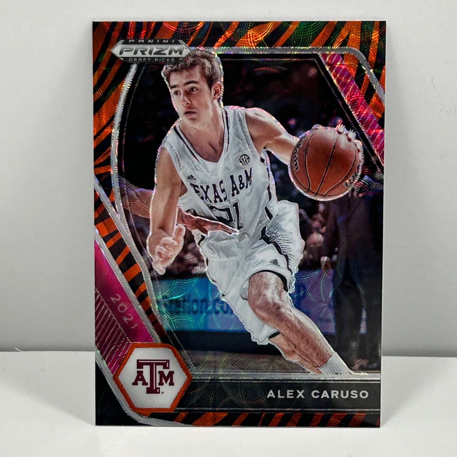 2021 Panini Prizm Draft Picks #76 Alex Caruso Tiger Stripe