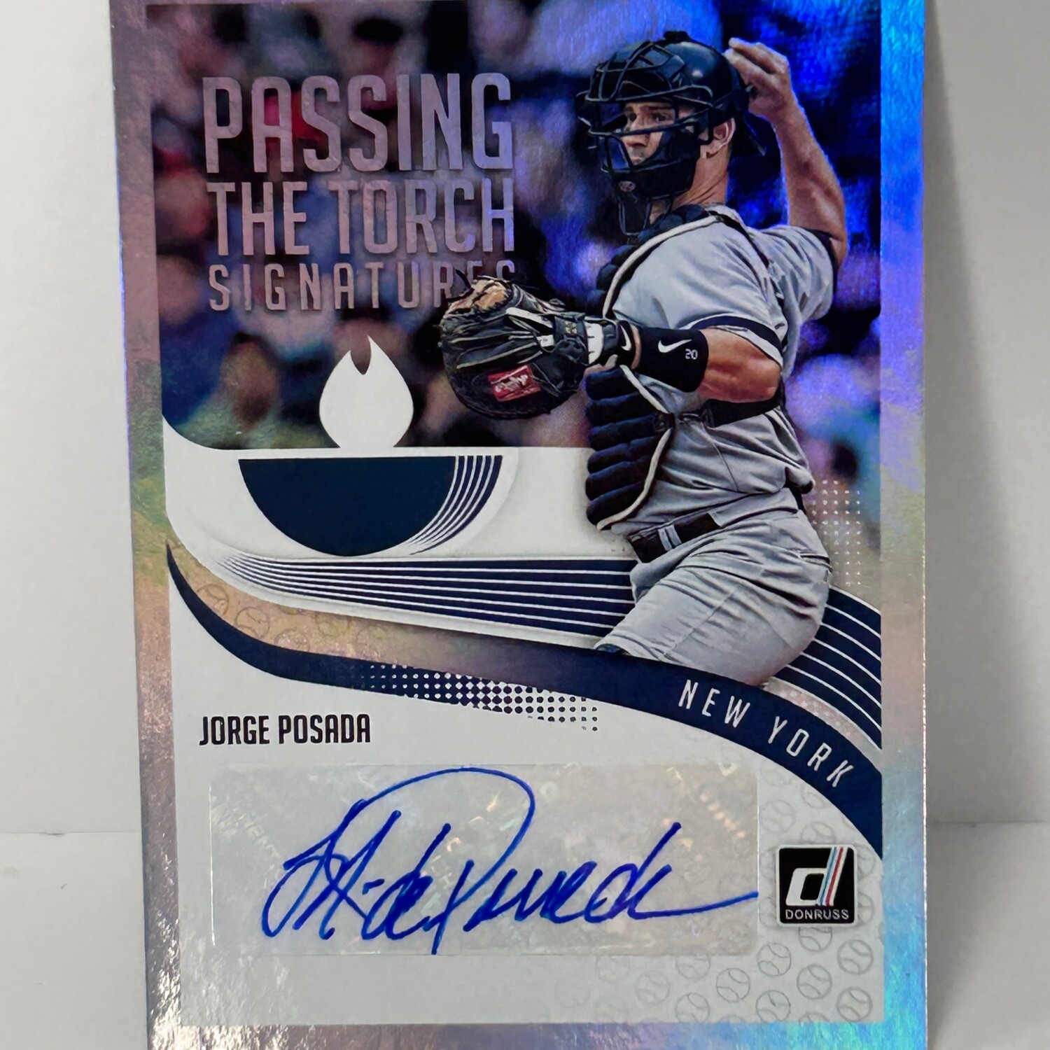 2018 Donruss Jorge Posada & Gary Sanchez Silver  Dual Auto Passing The Torch