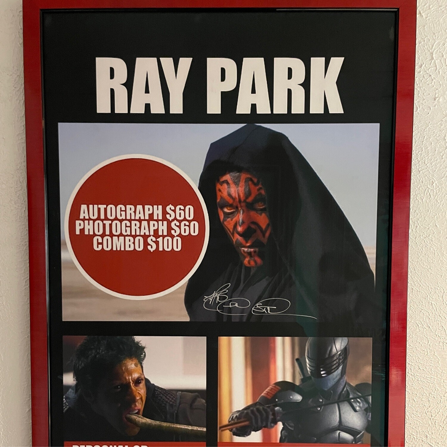 Ray Park Darth Maul Framed Autographed Poster Not Authenticated 